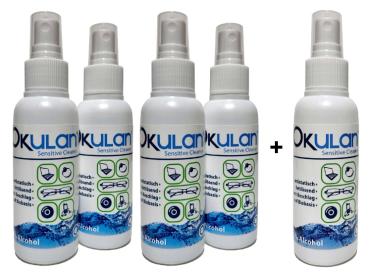 AKTION OKulan Sensitive Cleaner Brillenreiniger Spray 4 x 100 ml + 1 x 100 ml